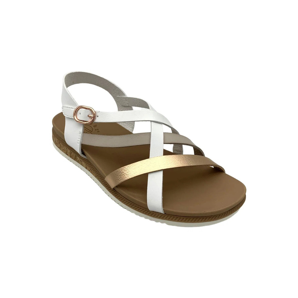 Skechers Bobs Women's Desert Kiss Peak Rank Strappy Sandals White - Medium